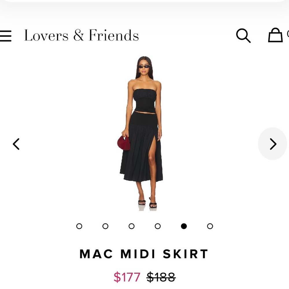 Lovers + Friends Elegant Black Midi Skirt
